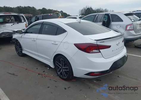 2019 Hyundai Elantra Sport из США, поврежденный, VIN KMHD04LB4KU840196